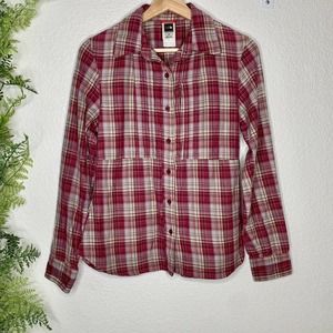 🌳 The North Face Flannel Button Up Shirt Womens S